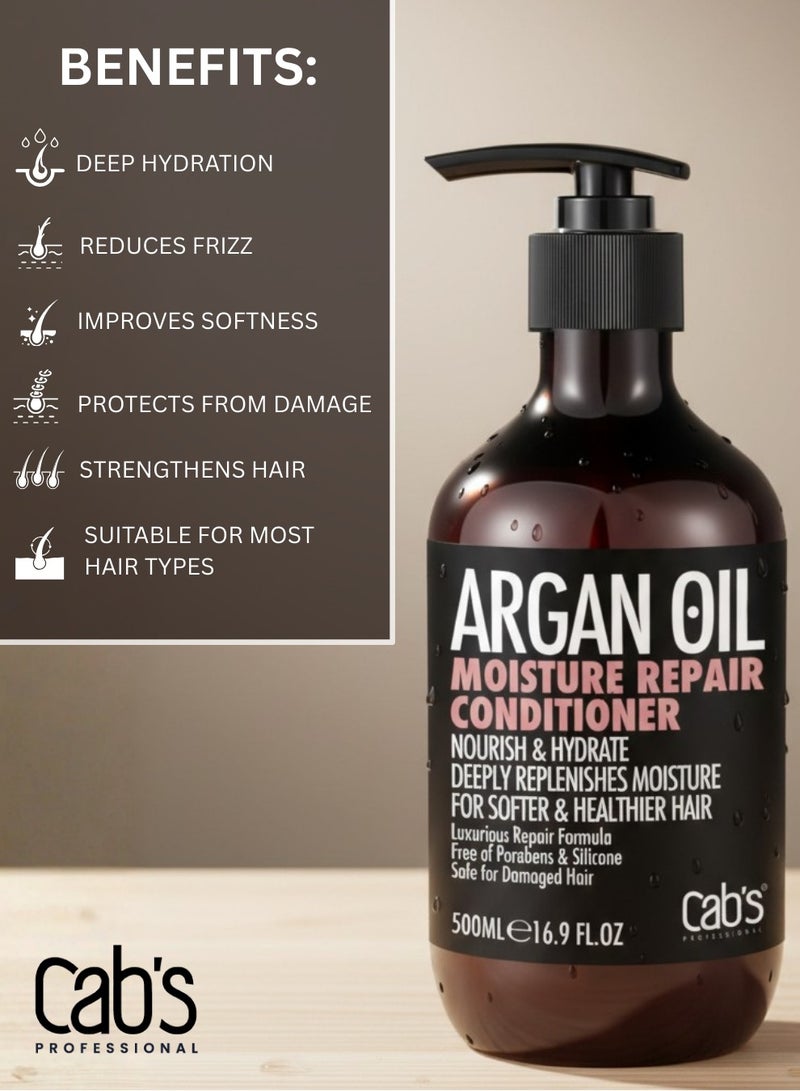 Cab's Argan Oil Moisture Repair Conditioner 500ml(16.9 Fl Oz) Paraben & Sulfate Free For All Hair Types - Image 3